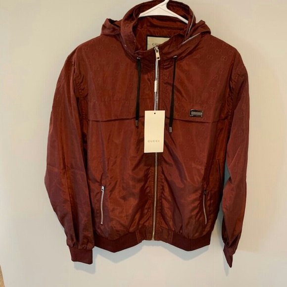 Other - Gucci Men's Burgundy Windbreaker Jacket